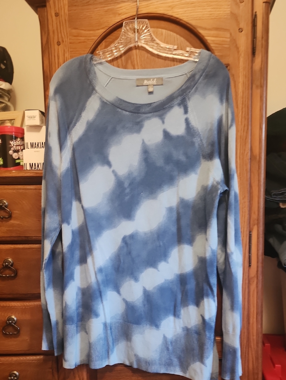 Marled Blue Tie-Dye Lightweight Tunic